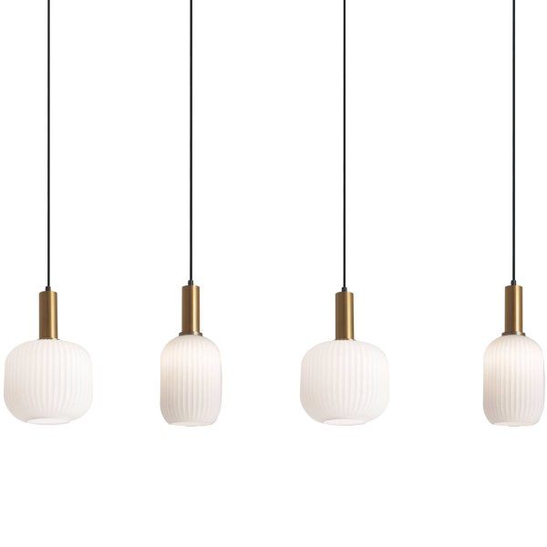 Plafonnier Bruma 4 lumières, plafonnier décoratif avec quatre ampoules 2